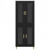 Highboard Czarny Dąb 69,5 x 34 x 180 cm Materiał drewnopochodny