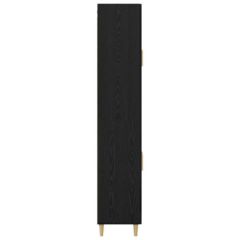 Highboard Czarny Dąb 69,5 x 34 x 180 cm Materiał drewnopochodny