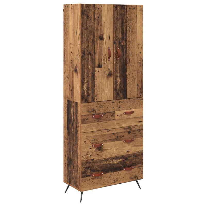 Highboard Montowane na ścianie Stare drewno 69,5 x 34 x 180 cm