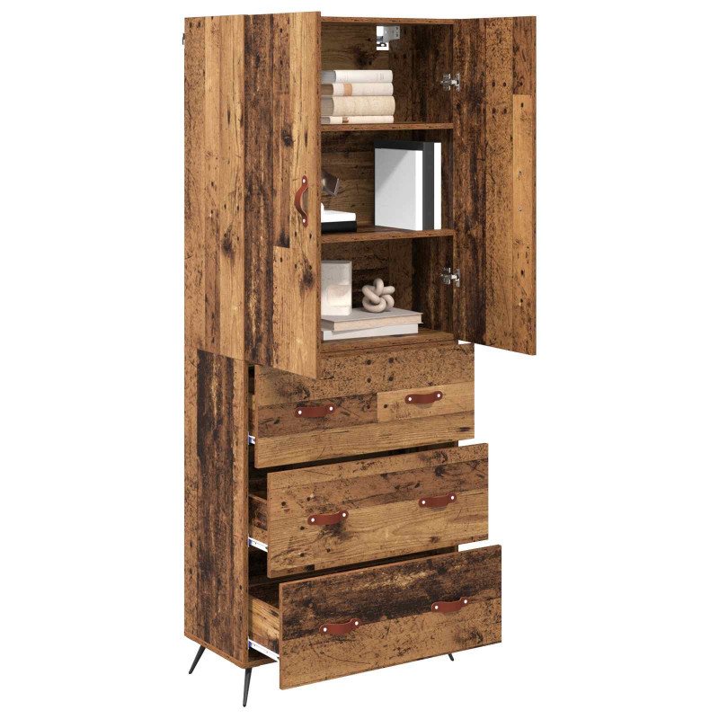 Highboard Montowane na ścianie Stare drewno 69,5 x 34 x 180 cm