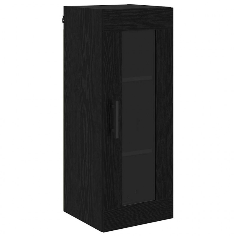 Highboard Czarny Dąb 34,5 x 34 x 180 cm Materiał drewnopochodny