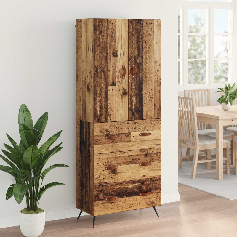 Highboard Montowane na ścianie Stare drewno 69,5 x 34 x 180 cm