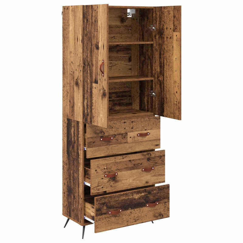 Highboard Montowane na ścianie Stare drewno 69,5 x 34 x 180 cm