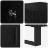 Highboard Czarny Dąb 34,5 x 34 x 180 cm Materiał drewnopochodny