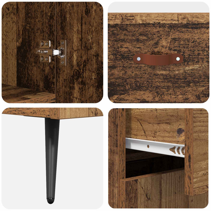 Highboard Montowane na ścianie Stare drewno 69,5 x 34 x 180 cm