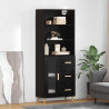 Highboard z szufladą Czarny Dąb 69,5 x 32,5 x 180 cm
