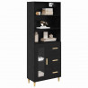 Highboard z szufladą Czarny Dąb 69,5 x 32,5 x 180 cm