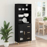 Highboard z szufladą Czarny Dąb 69,5 x 32,5 x 180 cm