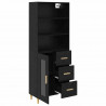 Highboard z szufladą Czarny Dąb 69,5 x 32,5 x 180 cm