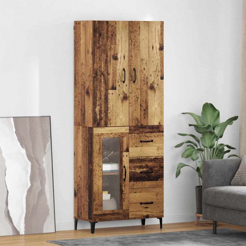 Highboard Montowane na ścianie Stare drewno 69,5 x 34 x 180 cm