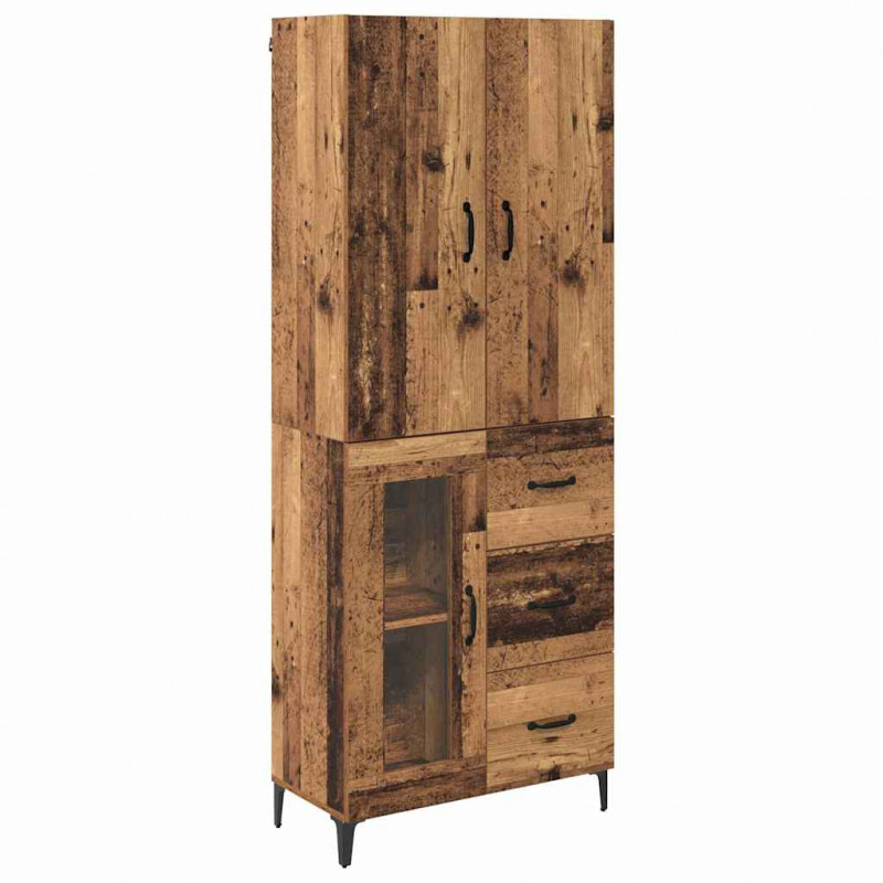 Highboard Montowane na ścianie Stare drewno 69,5 x 34 x 180 cm