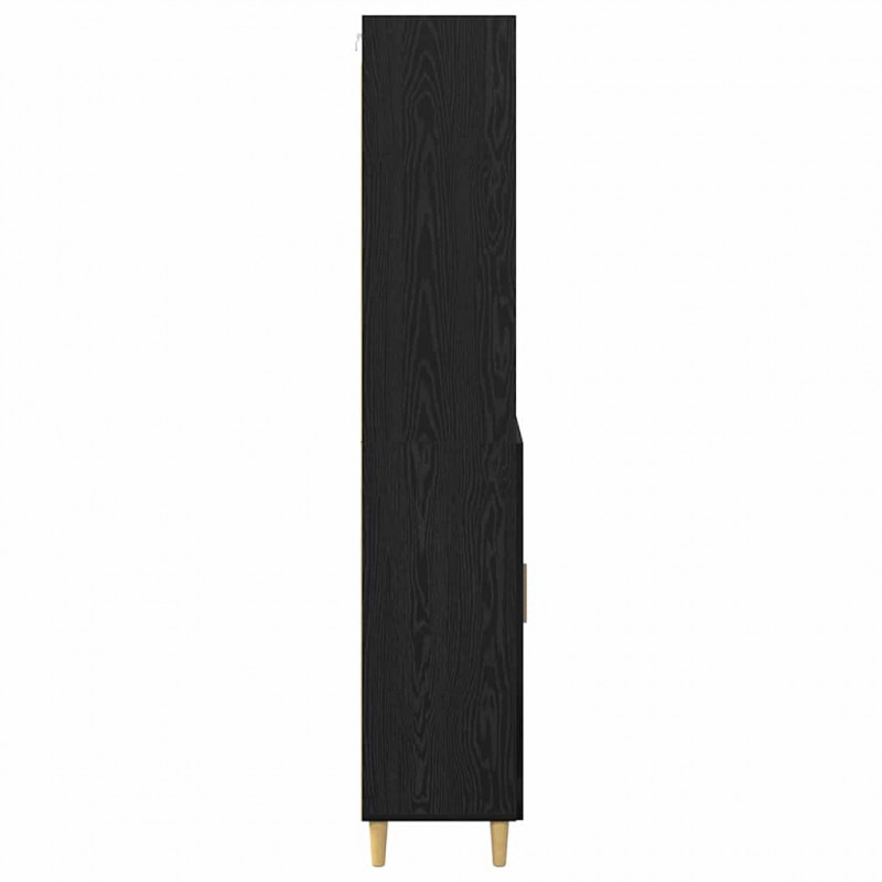 Highboard z szufladą Czarny Dąb 69,5 x 32,5 x 180 cm