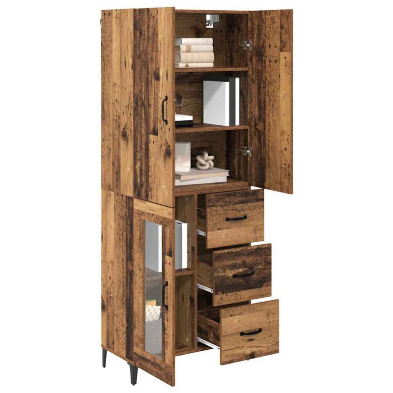 Highboard Montowane na ścianie Stare drewno 69,5 x 34 x 180 cm