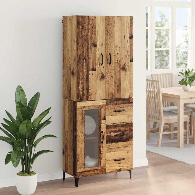 Highboard Montowane na ścianie Stare drewno 69,5 x 34 x 180 cm