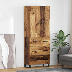 Highboard z szufladą 2 pcs Stare drewno 69,5 x 34 x 180 cm