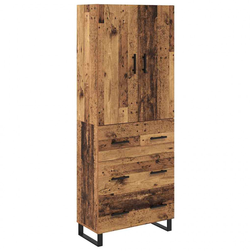 Highboard z szufladą 2 pcs Stare drewno 69,5 x 34 x 180 cm