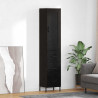 Highboard Czarny Dąb 34,5 x 34 x 180 cm Materiał drewnopochodny