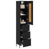 Highboard Czarny Dąb 34,5 x 34 x 180 cm Materiał drewnopochodny