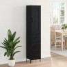 Highboard Czarny Dąb 34,5 x 34 x 180 cm Materiał drewnopochodny
