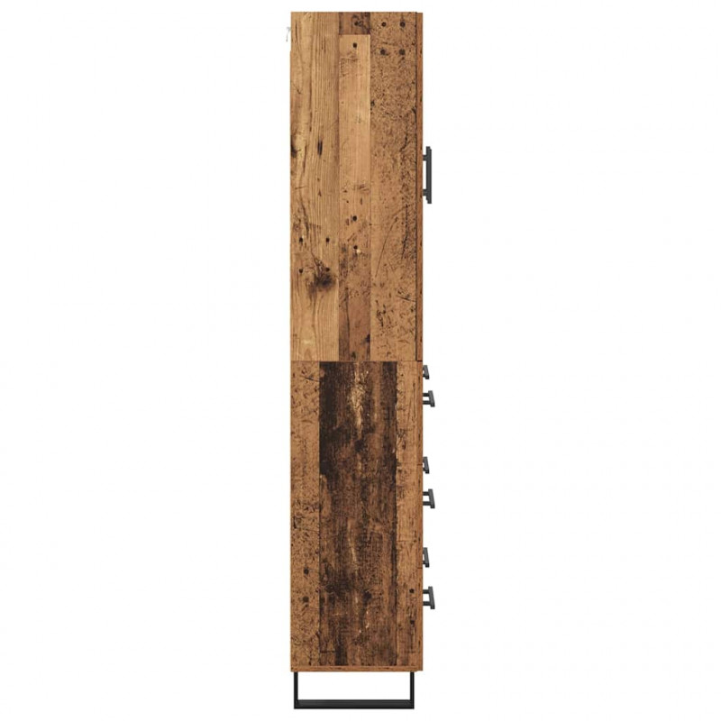 Highboard z szufladą 2 pcs Stare drewno 69,5 x 34 x 180 cm