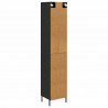 Highboard Czarny Dąb 34,5 x 34 x 180 cm Materiał drewnopochodny