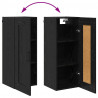 Highboard Czarny Dąb 34,5 x 34 x 180 cm Materiał drewnopochodny
