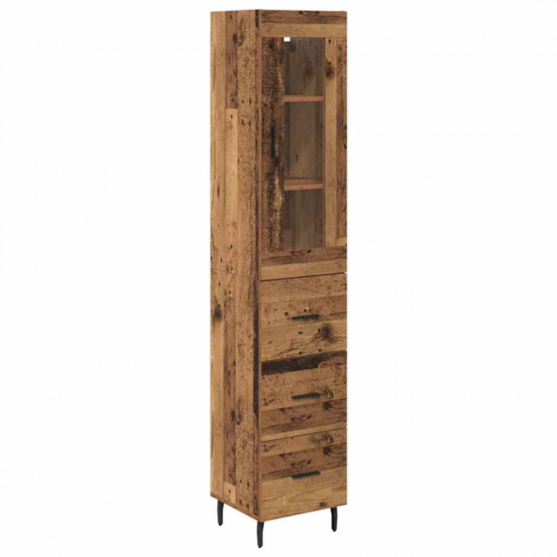 Highboard z szufladą Stare drewno 34,5 x 34 x 180 cm