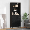 Highboard Czarny Dąb 69,5 x 34 x 180 cm Materiał drewnopochodny