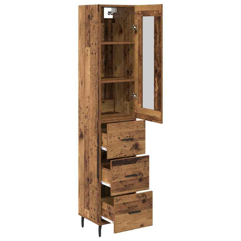 Highboard z szufladą Stare drewno 34,5 x 34 x 180 cm