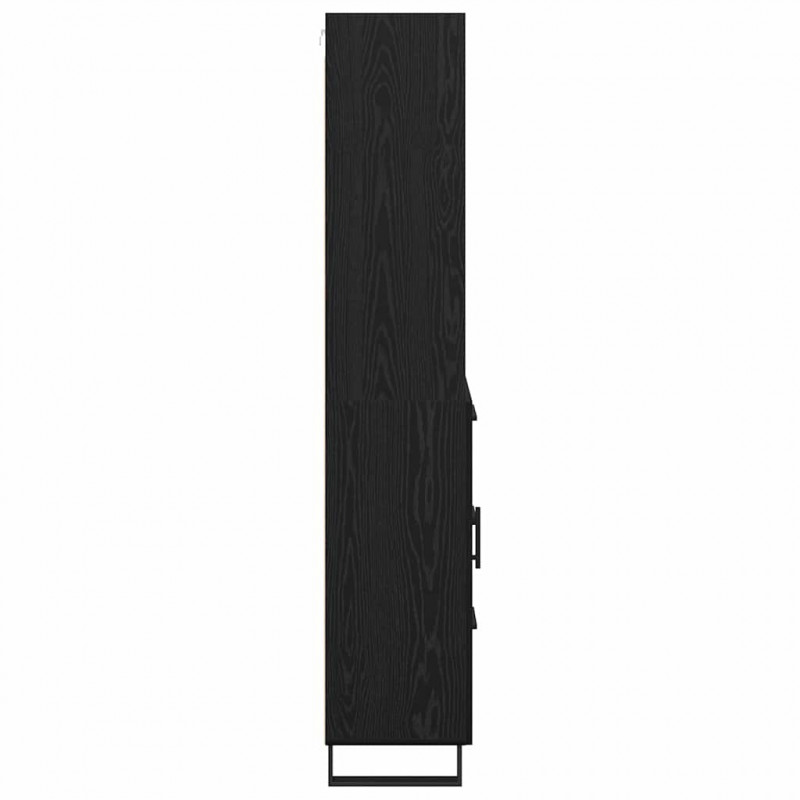 Highboard Czarny Dąb 69,5 x 34 x 180 cm Materiał drewnopochodny