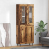 Highboard 2 pcs Stare drewno Drewno inżynieryjne i szkło