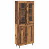 Highboard 2 pcs Stare drewno Drewno inżynieryjne i szkło