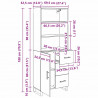 Highboard Czarny Dąb 69,5 x 34 x 180 cm Materiał drewnopochodny