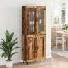Highboard 2 pcs Stare drewno Drewno inżynieryjne i szkło
