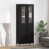 Highboard Czarny Dąb 69,5 x 34 x 180 cm Materiał drewnopochodny