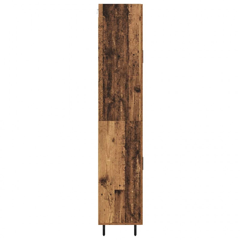 Highboard 2 pcs Stare drewno Drewno inżynieryjne i szkło