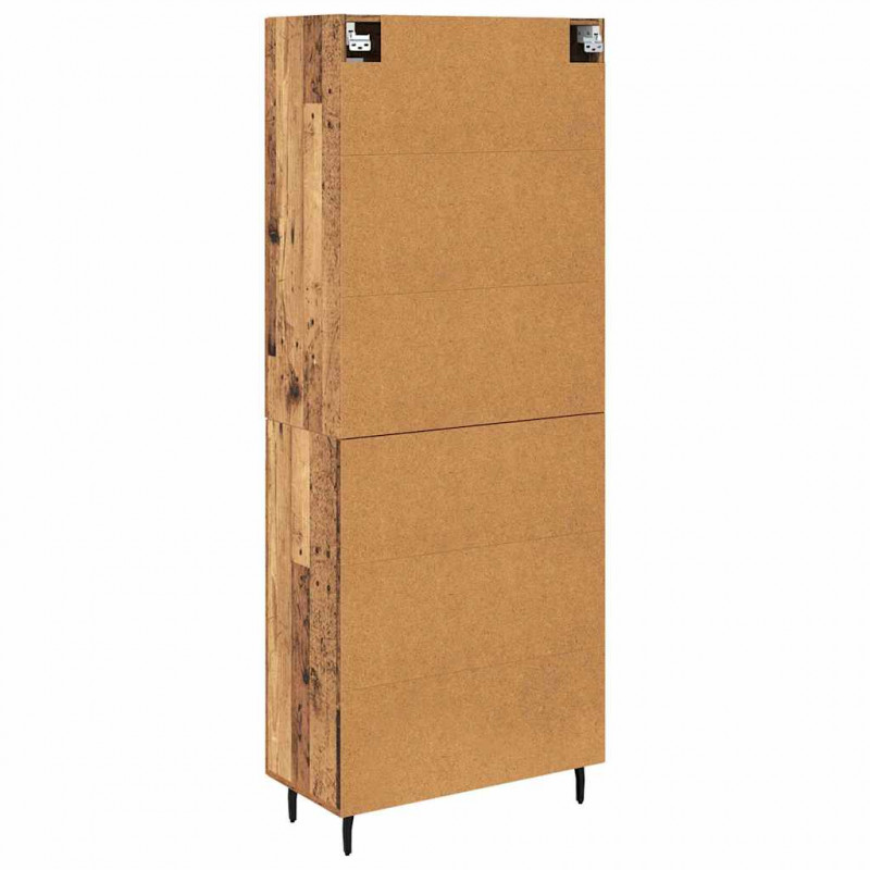 Highboard 2 pcs Stare drewno Drewno inżynieryjne i szkło