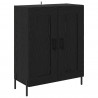 Highboard Czarny Dąb 69,5 x 34 x 180 cm Materiał drewnopochodny