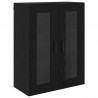 Highboard Czarny Dąb 69,5 x 34 x 180 cm Materiał drewnopochodny