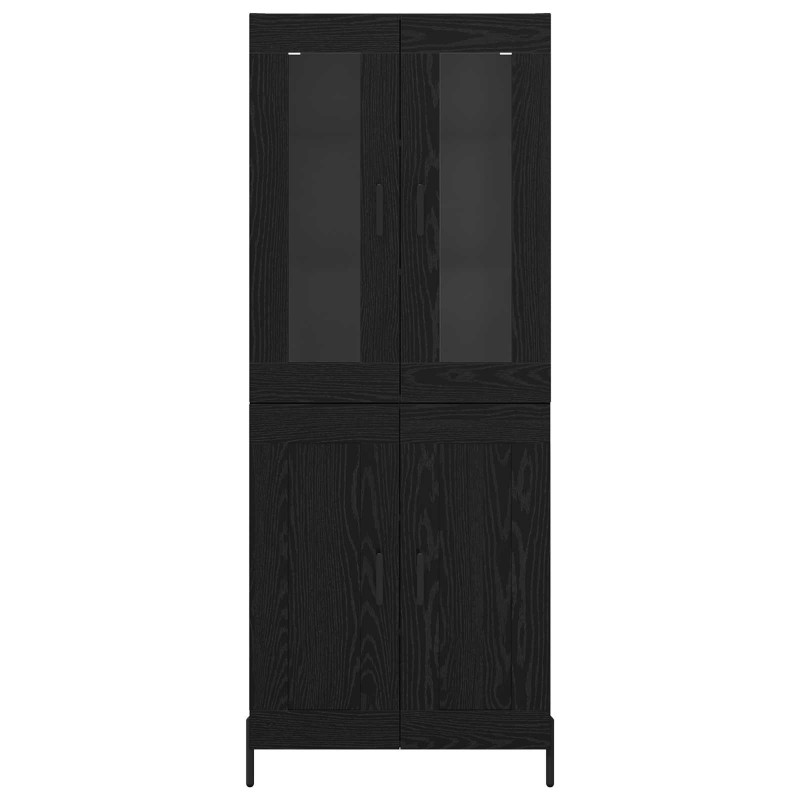 Highboard Czarny Dąb 69,5 x 34 x 180 cm Materiał drewnopochodny