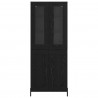 Highboard Czarny Dąb 69,5 x 34 x 180 cm Materiał drewnopochodny