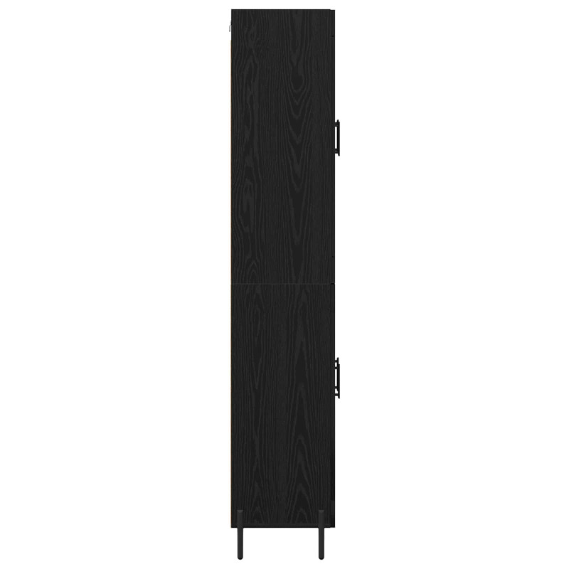 Highboard Czarny Dąb 69,5 x 34 x 180 cm Materiał drewnopochodny