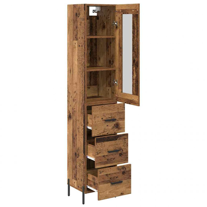 Highboard z szufladą Stare drewno 34,5 x 34 x 180 cm