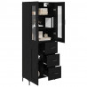 Highboard z szufladą 2 pcs Czarny Dąb Materiał drewnopochodny