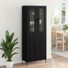 Highboard z szufladą 2 pcs Czarny Dąb Materiał drewnopochodny
