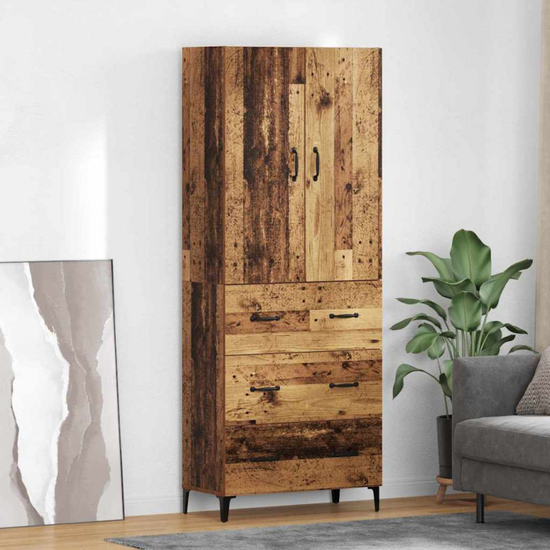 Highboard Montowane na ścianie Stare drewno 69,5 x 34 x 180 cm
