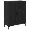 Highboard z szufladą 2 pcs Czarny Dąb Materiał drewnopochodny