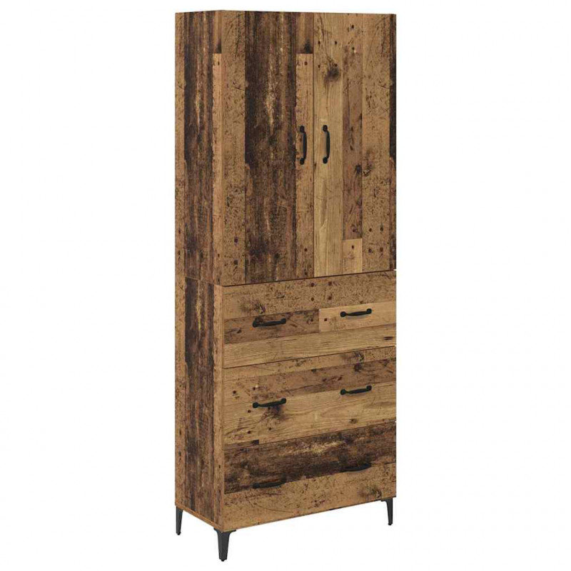Highboard Montowane na ścianie Stare drewno 69,5 x 34 x 180 cm