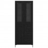 Highboard z szufladą 2 pcs Czarny Dąb Materiał drewnopochodny