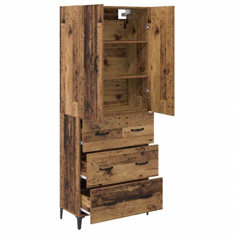 Highboard Montowane na ścianie Stare drewno 69,5 x 34 x 180 cm